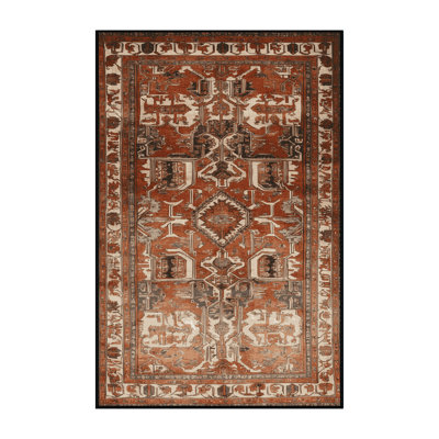 Machine Washable Persian Brown Area Rug