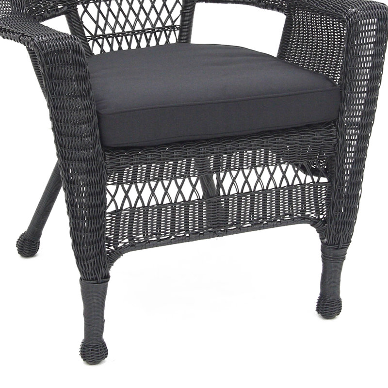 Arliss Steel Outdoor Lounge Chair, Black, Black