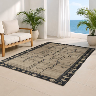 ArtDeco Gray Indoor and Outdoor Area Rug