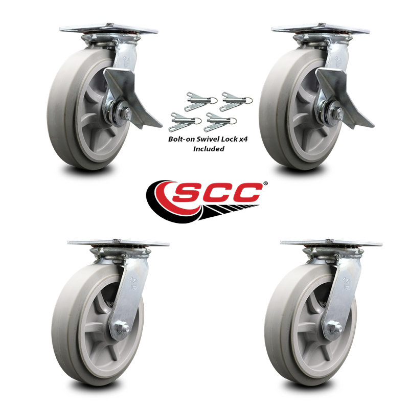 4-Piece Thermoplastic Rubber Caster Set