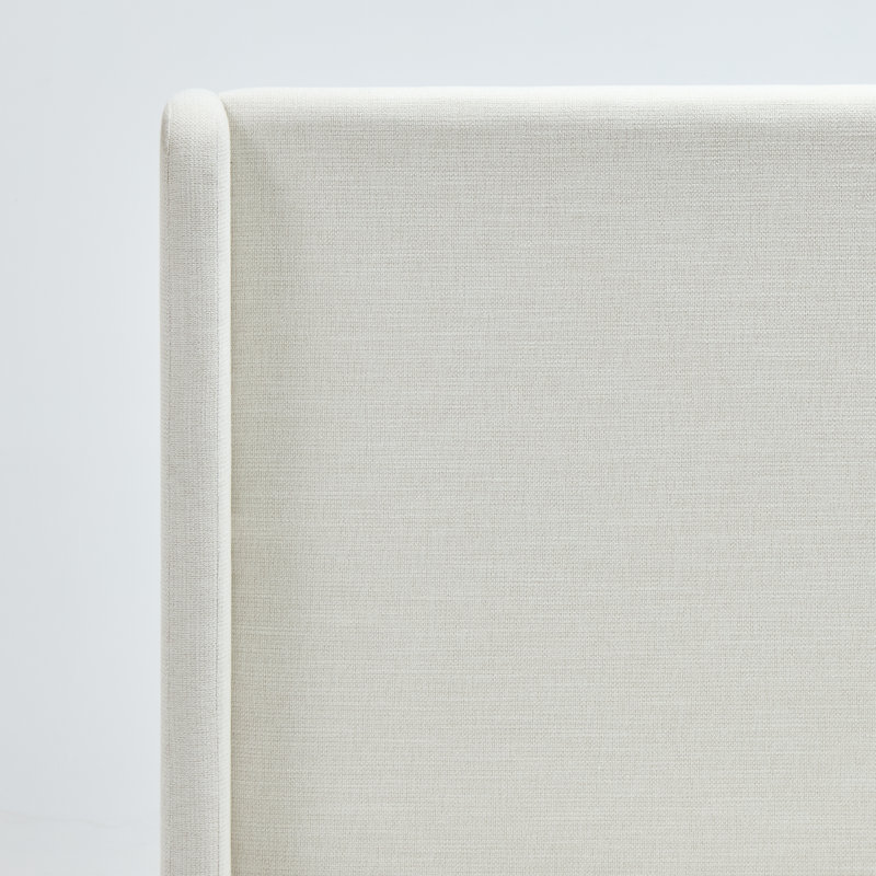 Lit à oreilles tapissier Carmen, Très grand lit, Ivory Canvas