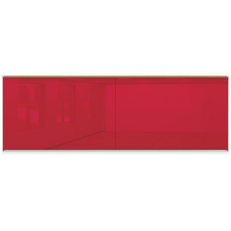 Panneau de verre mural Liso, Rouge, 48 po x 144 po