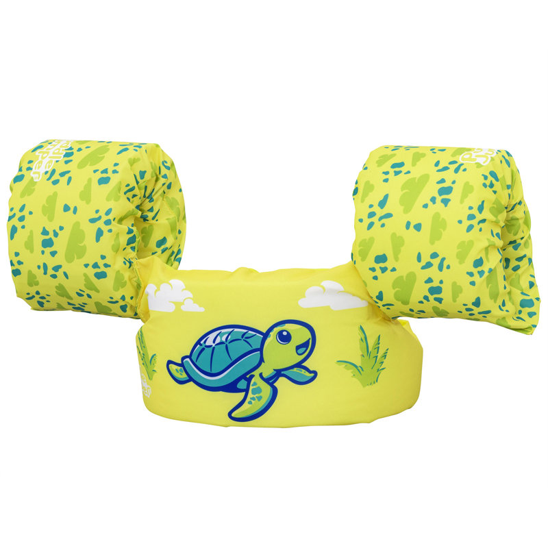 Bestway Puddle Jumper: Gilet de sauvetage en tissu avec brassards - Tortue - Veste flottante, accessoire de natation et d'eau, boucle arrière réglable, casquette de 33 à 55 lb, tout-petits et enfants de 2 ans et plus