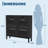 Shoe Storage Cabinet with 4 Flip Drawer, Shoes Organizer with Hollow Out Panel & Black Square Handles, Adjustable Shoe Rack for Entryway Living Room Bedroom-970813933