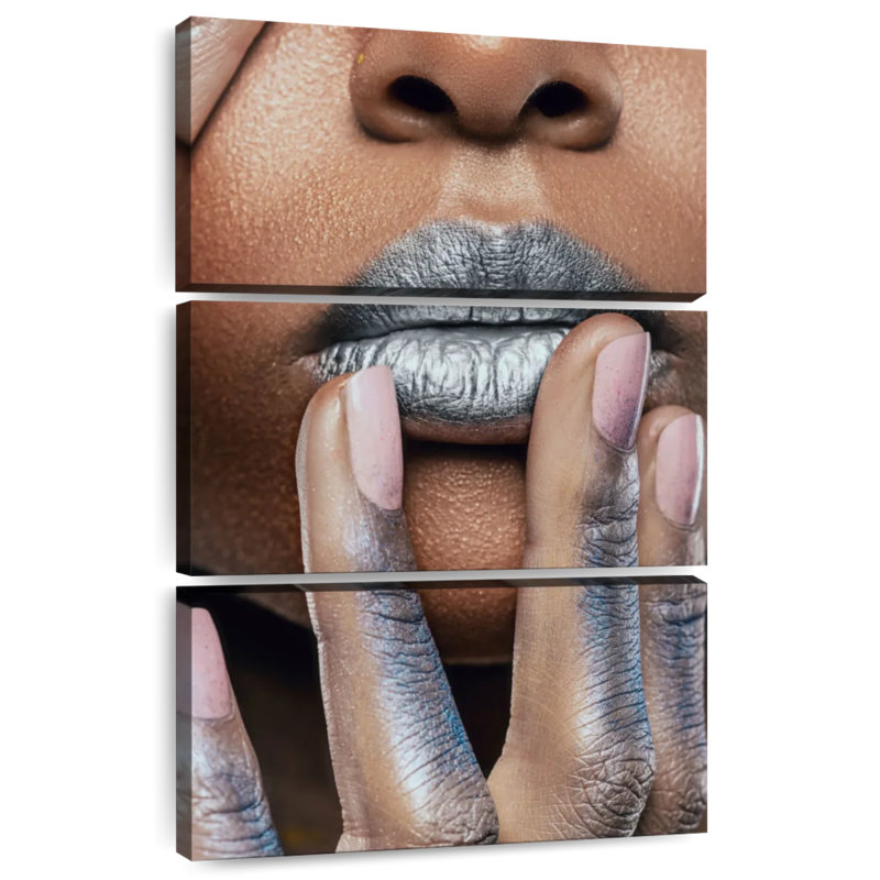 Shuttleworth Metallic Silver Lips, 50" H x 32" W