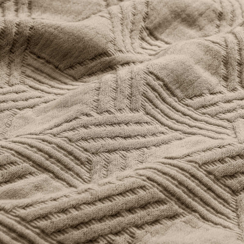 Maisie Sateen Geometric Shapes Coverlet, Brown
