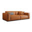 Causeuse coussin orange en cuir véritable