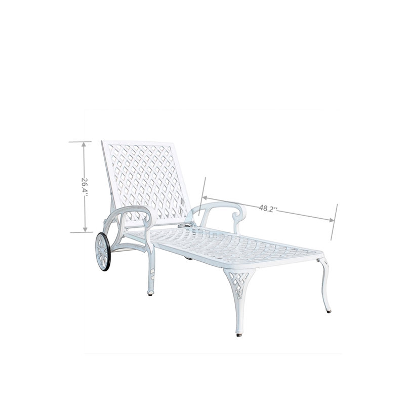 Chaise longue simple inclinable 48,2 po Aeowyn, Blanc
