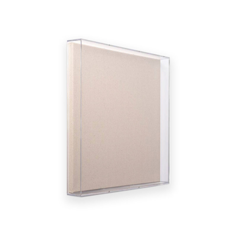 Cadre acrylique en acrylique transparent beige, 36 po x 36 po
