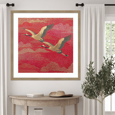 «Birds No. 1» par Tradelink inhouse artist, impression sur bois encadrée