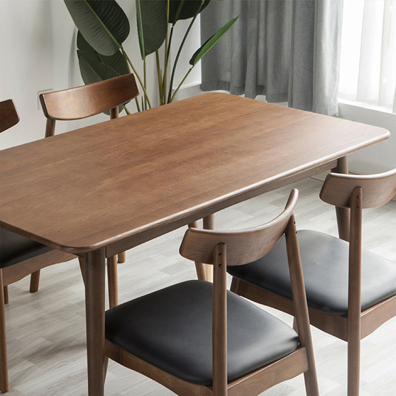 Brown Rectangular Solid Dining Table For Dining Room/Kitchen, 29.53"H x 55.12"L x 31.5"W