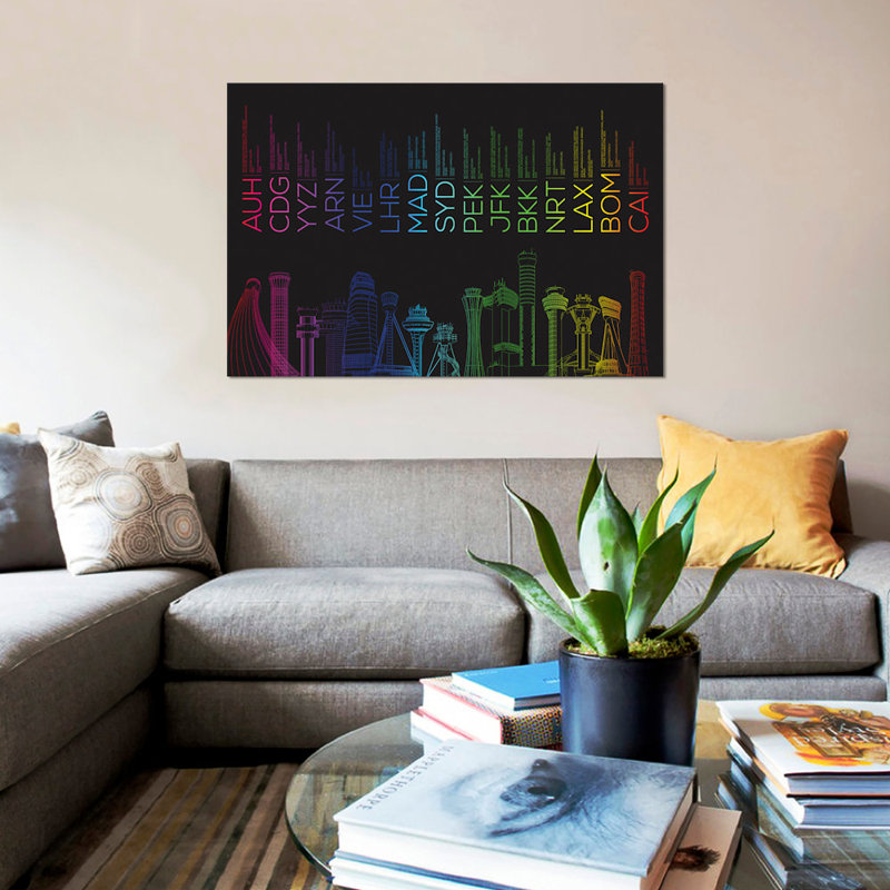 « toure i », impression sur toile, H 12 po x l 18 po x P 1,5 po, Toile tendue, Pas de tapis