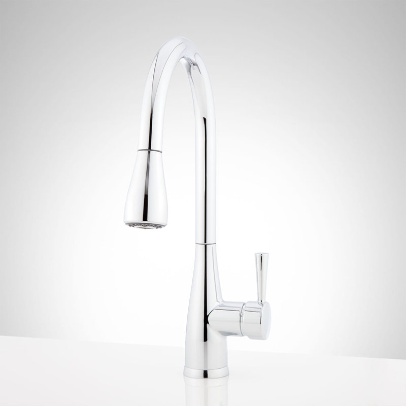 Calverton Single-Hole Pull-Down Kitchen Faucet - Chrome, Chrome