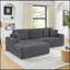 Canapé modulaire polyvalent avec fonction de lit transformable et confort en velours côtelé-467087491-467087488