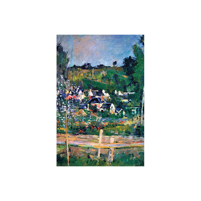 "village behind the fence" par paul cezanne-impression, H 66 po x l 44 po
