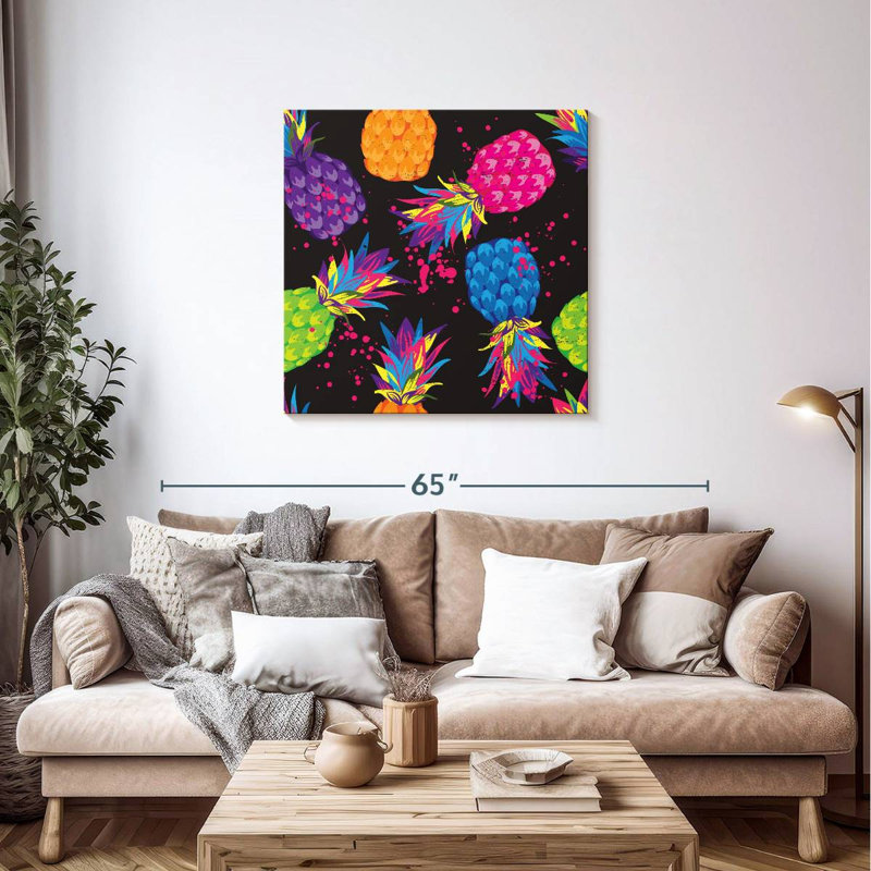Yarlin Neon Pineapples, 36" H x 36" W