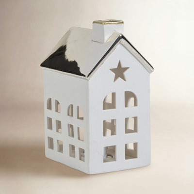 2-Piece Lighted Porcelain Village House Set