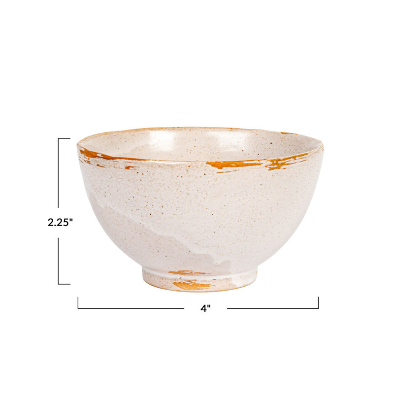 Round Stoneware Bowl Dinnerware Set With Reactive Glaze
