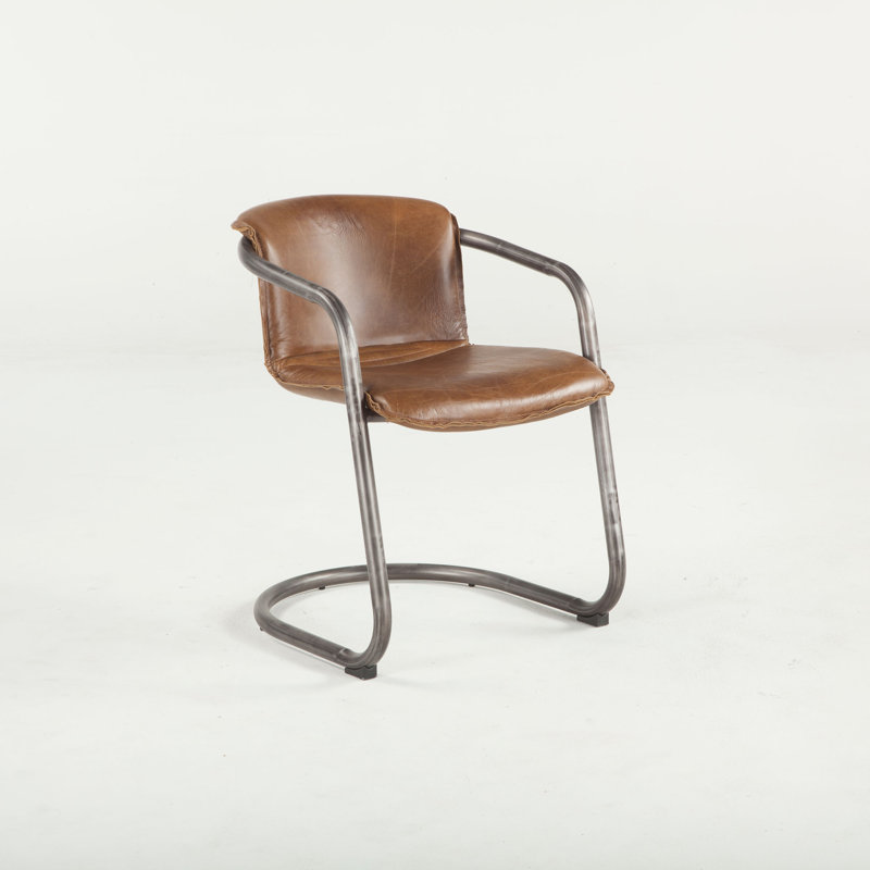 Chiavari Leather Arm Chair, Chestnut
