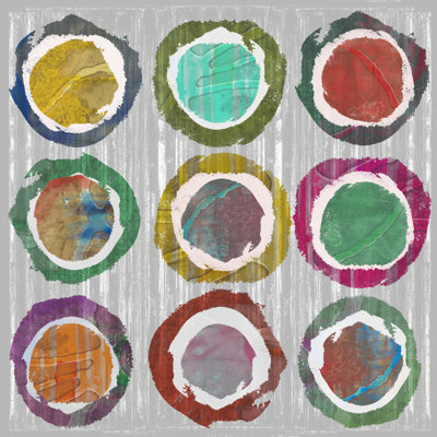 Jagged Circles I by Jennifer Goldberger - Wrapped Canvas Painting
