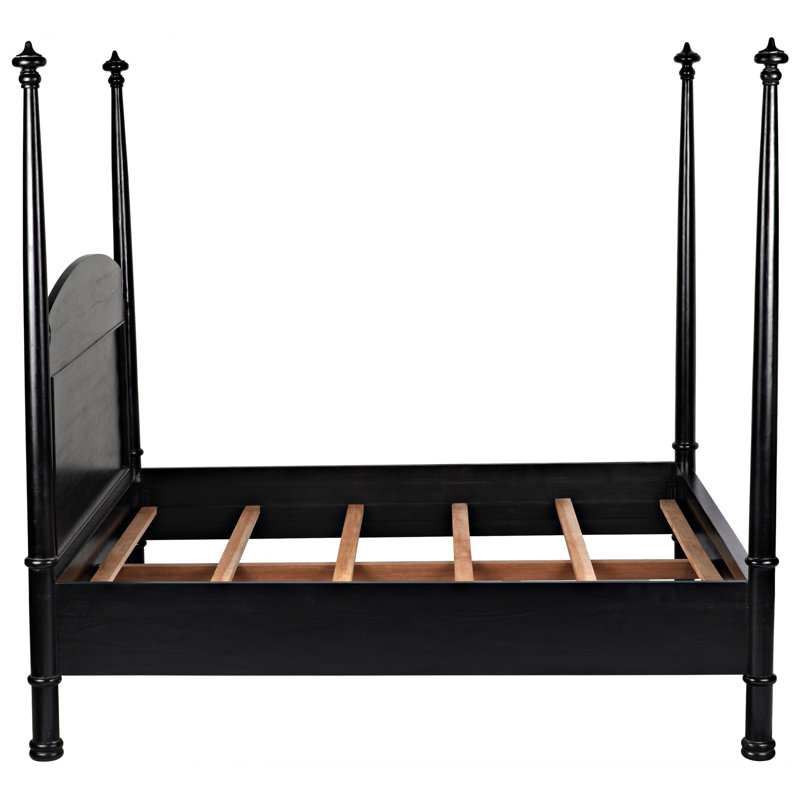 New Douglas Solid Wood Four Poster Bed, Eastern King, Hand Rubbed Black