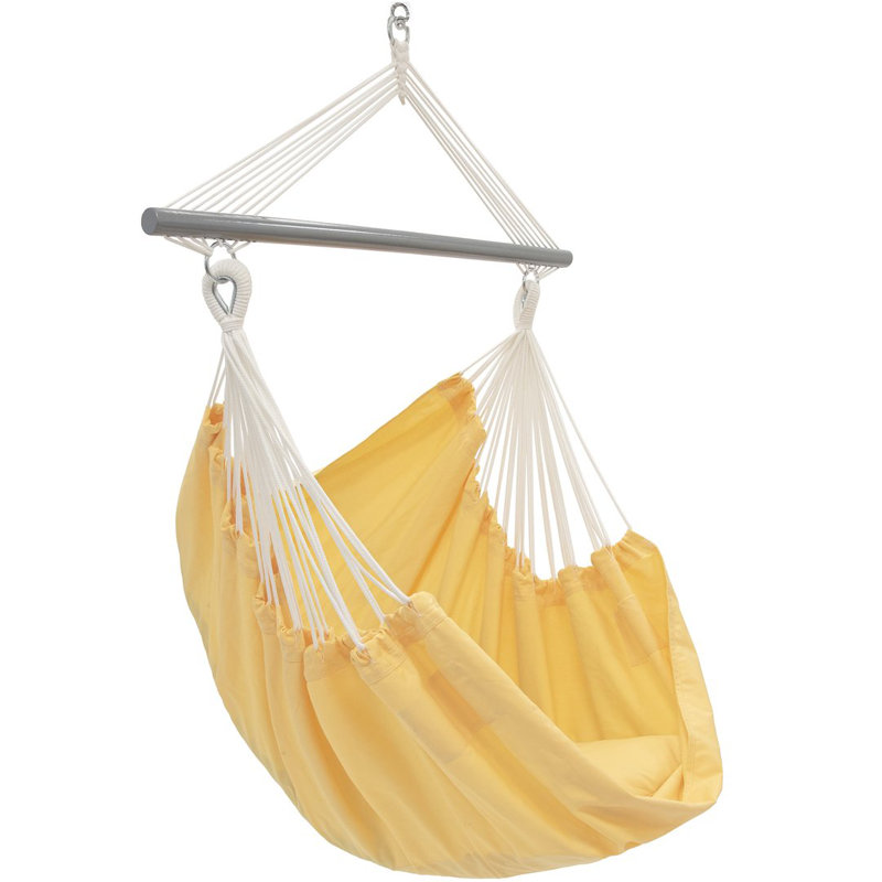 Chaise hamac en polyester avec coussins et poches Vivere (capacité de 330 lb), Jaune