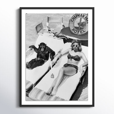 Amadeo "Woman Sunbathing with Chimpanzee" Print