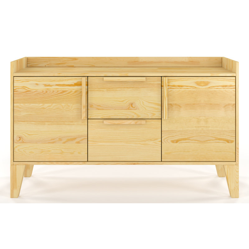 Jovanni Solid Wood 121cm W 2 - Drawer Chest of Drawers, Pine