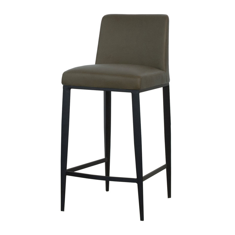 Aretha Upholstered Counter Stool with Metal Frame, Bar Stool (29.5" Seat Height), Charcoal