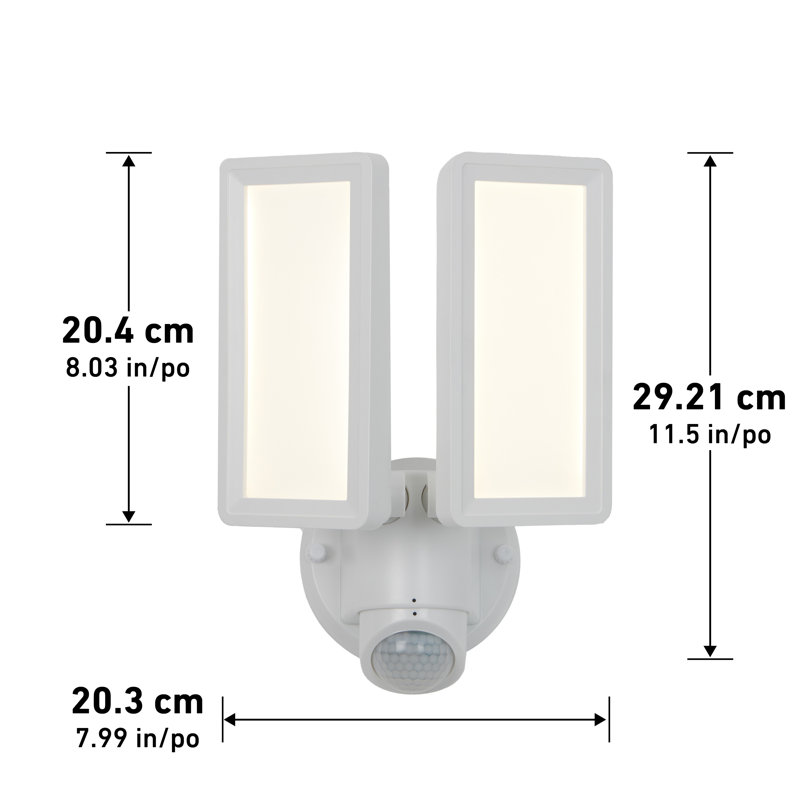 Sentinel White Plastic LED Outdoor Security Light with Motion Sensor