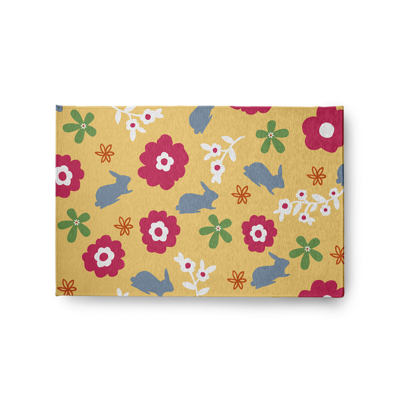 Angiolo Chenille Floral Indoor Rug, Rectangle 2' x 3'