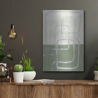 Art mural en métal luxueux «Toned Contour 3» par Michael Willett, 12 po x 16 po