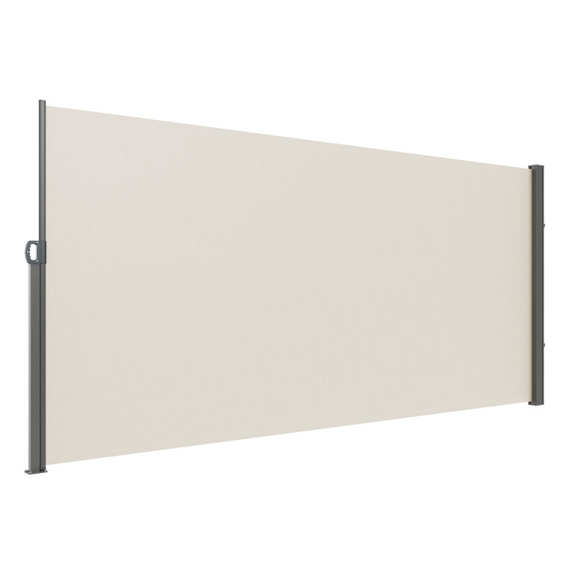 Beige Polyester Retractable Outdoor Privacy Screen