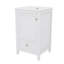 Meuble-lavabo autoportant élégant de 20 pouces avec lavabo, meuble-lavabo avec porte à fermeture en douceur, tablette de rangement et un tiroir-2060286472