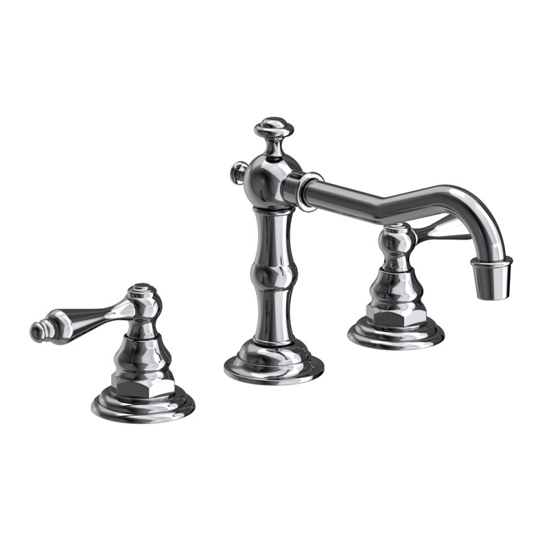 Chesterfield Widespread Bathroom Faucet with Drain Assembly, Midnight Chrome