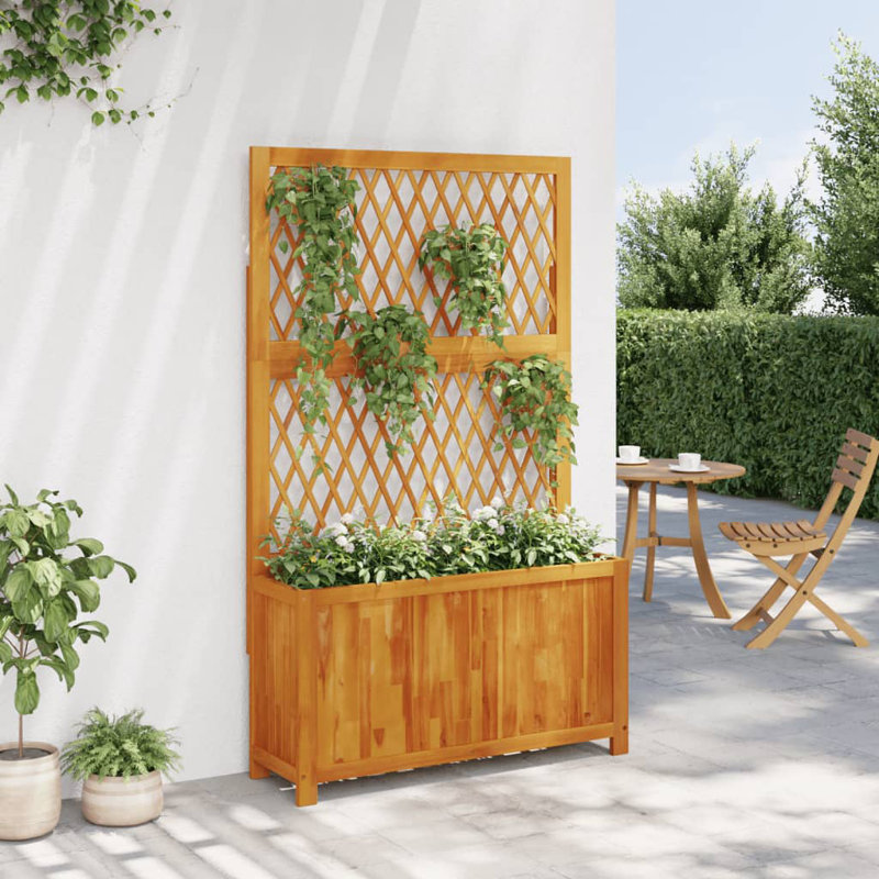 Jardinière en bois massif avec jardinière et jardinière, 39,4 po x 12,6 po x 65 po