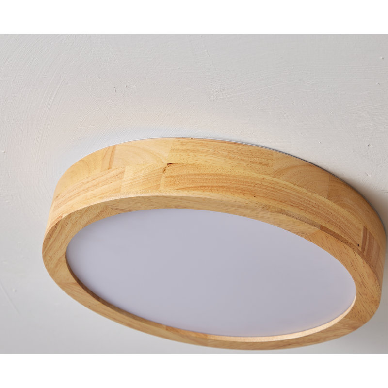 Wood LED Flush Mount Ceiling Light 4500K, 4500K, Metal
