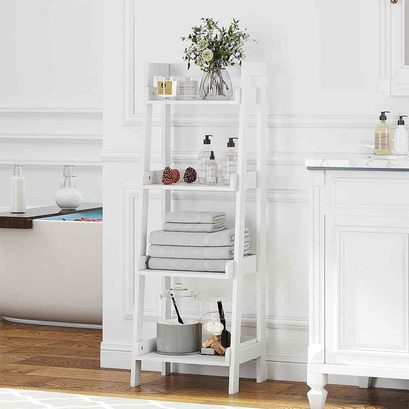 Corrigan Studio® 4Tier Ladder Shelf, Bathroom Shelf Freestanding