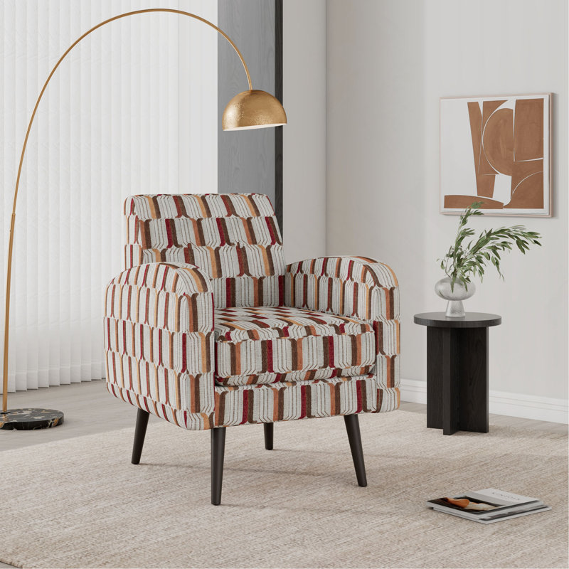 Chaise avec accoudoirs Darien, Rouge