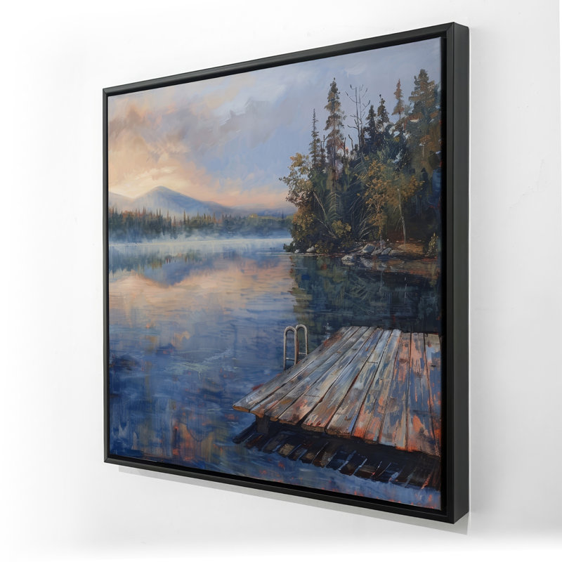 Dock - Grey Framed Canvas for Stylish Home Decor