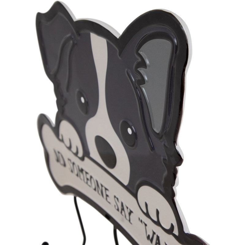 Did Someone Say "Walk"? Rangement mural pour chien en métal - 13 po - noir et crème