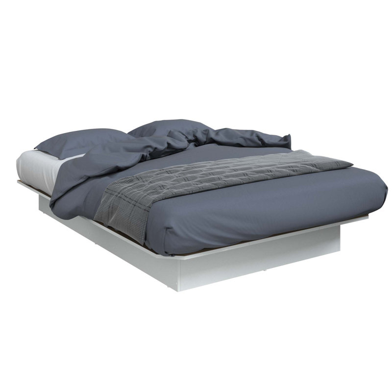Suad Platform Bed - Easy Assembly, No Box Spring Required, White, Full / Double
