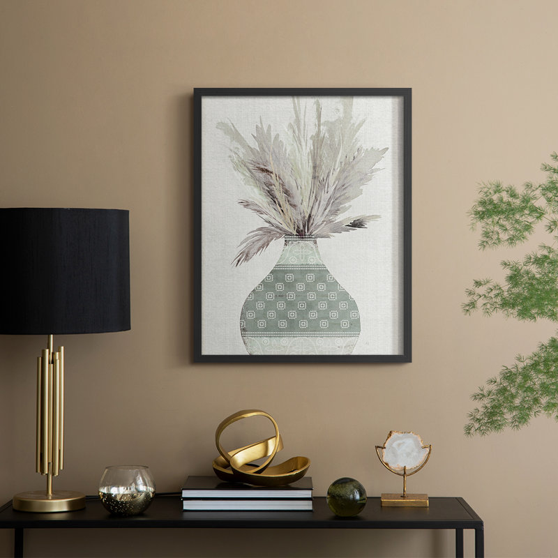 Bandhani Arrangement I Framed Print - Solid Wood, Black, 15" H x 12" W