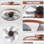 Ventilateur de plafond fermé à profil bas avec lumière 19,7 pouces Fydry-398456507-388880375