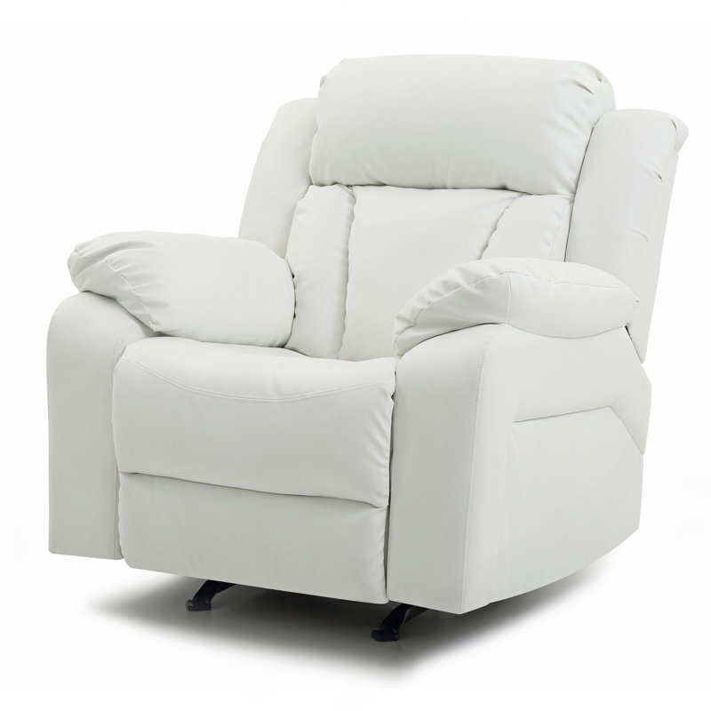 Elegant White Recliner With Padded Arms