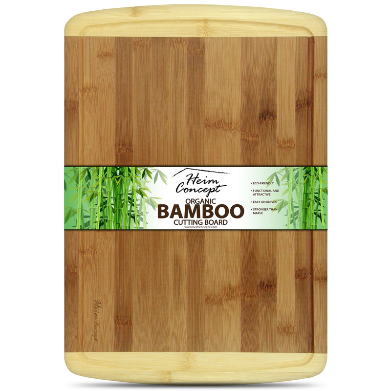 Large Rectangular Bamboo Cutting Board with Drip Groove