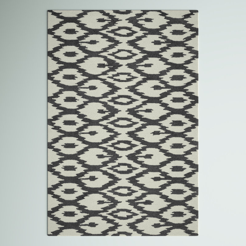 Tapis gris doux / blanc, Rectangle 7 pi 6 po x 9 pi 6 po