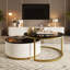 Table basse moderne emboîtable cannelée avec tiroir Modern