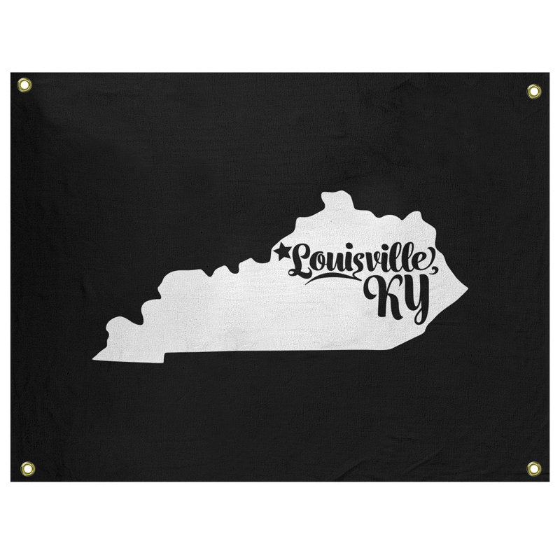 Tapisserie murale louisville kentucky, H 26 po x l 36 po, Noir