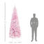 Arbre rose enneigé 7,5 pi - Crayon mince artificiel avec forme réaliste de sapin de Noël